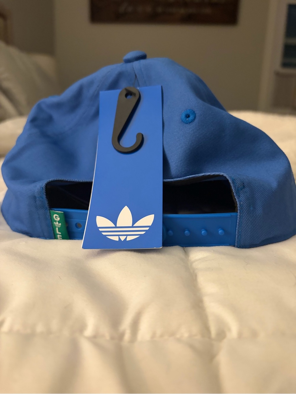 adidas Bright Blue Cap with Green Logo Patch - Picture 3 of 5